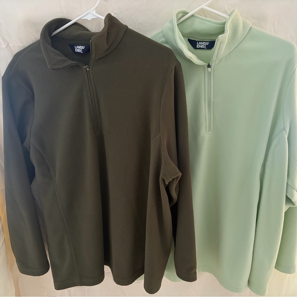 Lands' End Women's 1/4-Zip Fleece (2)
Olive and Mint
